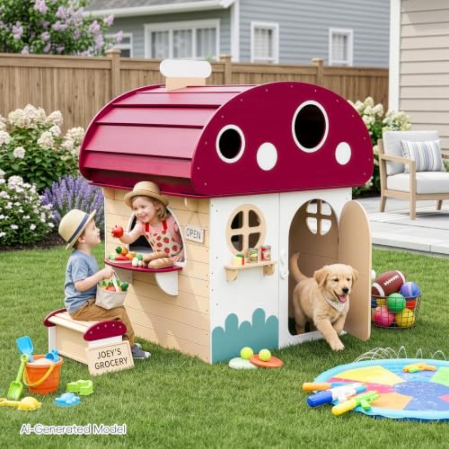 Kids Outdoor Chalkboard - Casetta da gioco per bambini in
