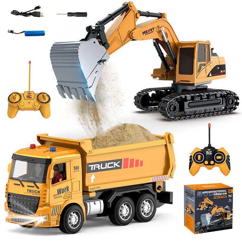 Kids Outdoor Digger - Escavatore Giocattolo Telecomandato in Lega con