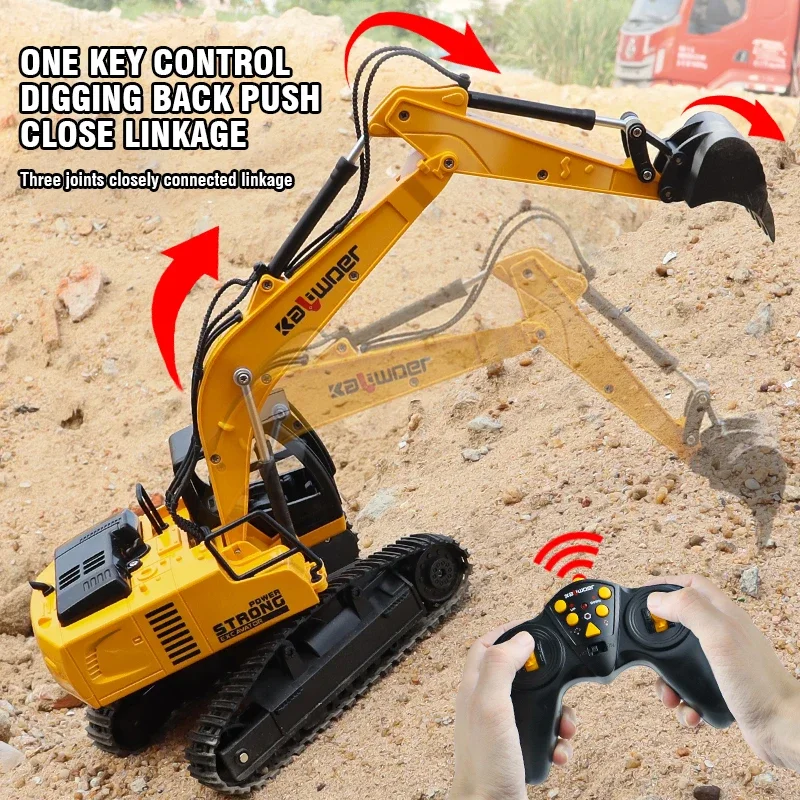 Kids Outdoor Digger - Huina Rc Escavatore 1/24 9Ch Auto