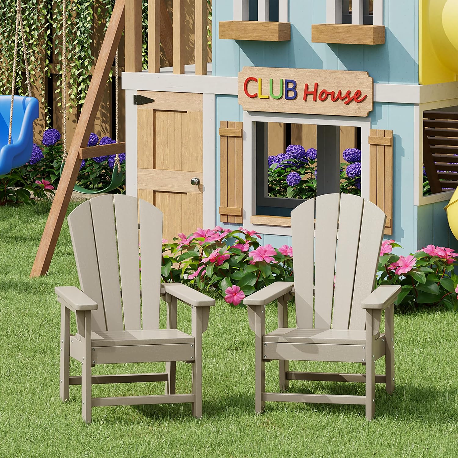 Kids Outdoor Lounger Chair - Set di 2 sedie da esterno