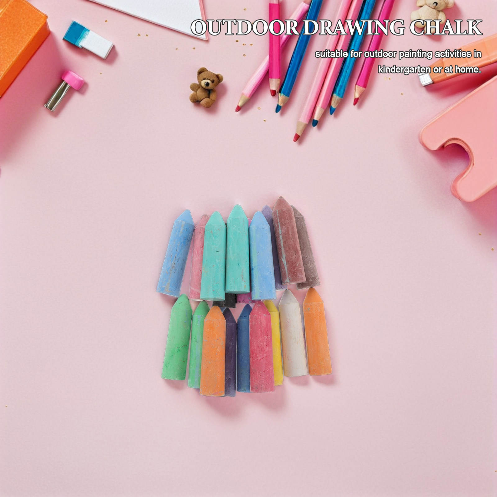 Kids Outdoor Chalkboard - 20 Pezzi di Gessetti Jumbo Lavabili