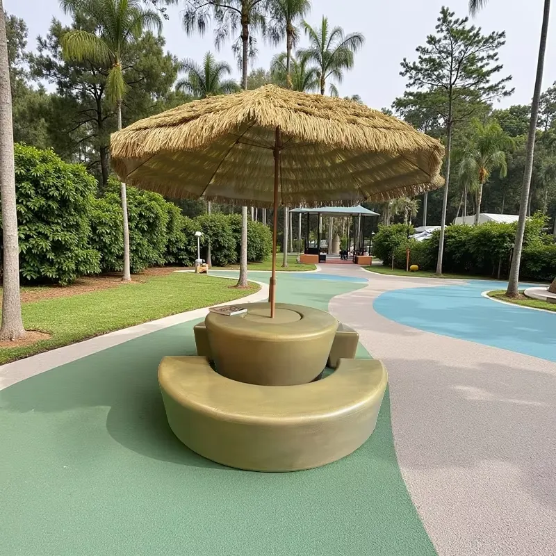 Kids Outdoor Table With Umbrella - Set Moderno da Esterno con Tavolo