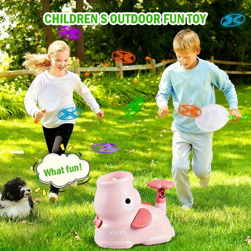 Kids Outdoor Jumping Toys - Giocattolo Lanciatore Aereo da Esterno, Disco