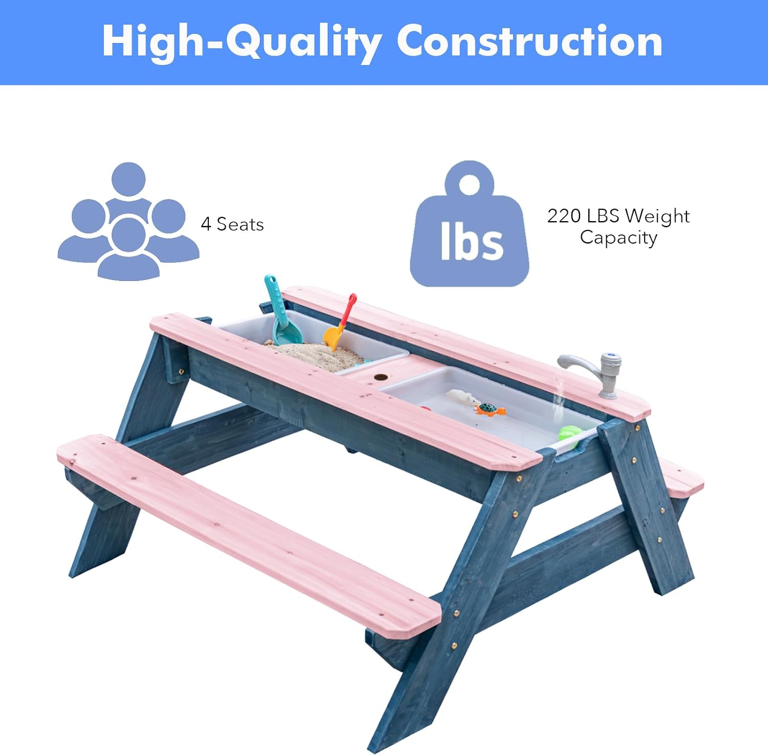 Tavolo 3-in-1 per Bambini per  - Kids Outdoor Table With Umbrella recensione e prezzo