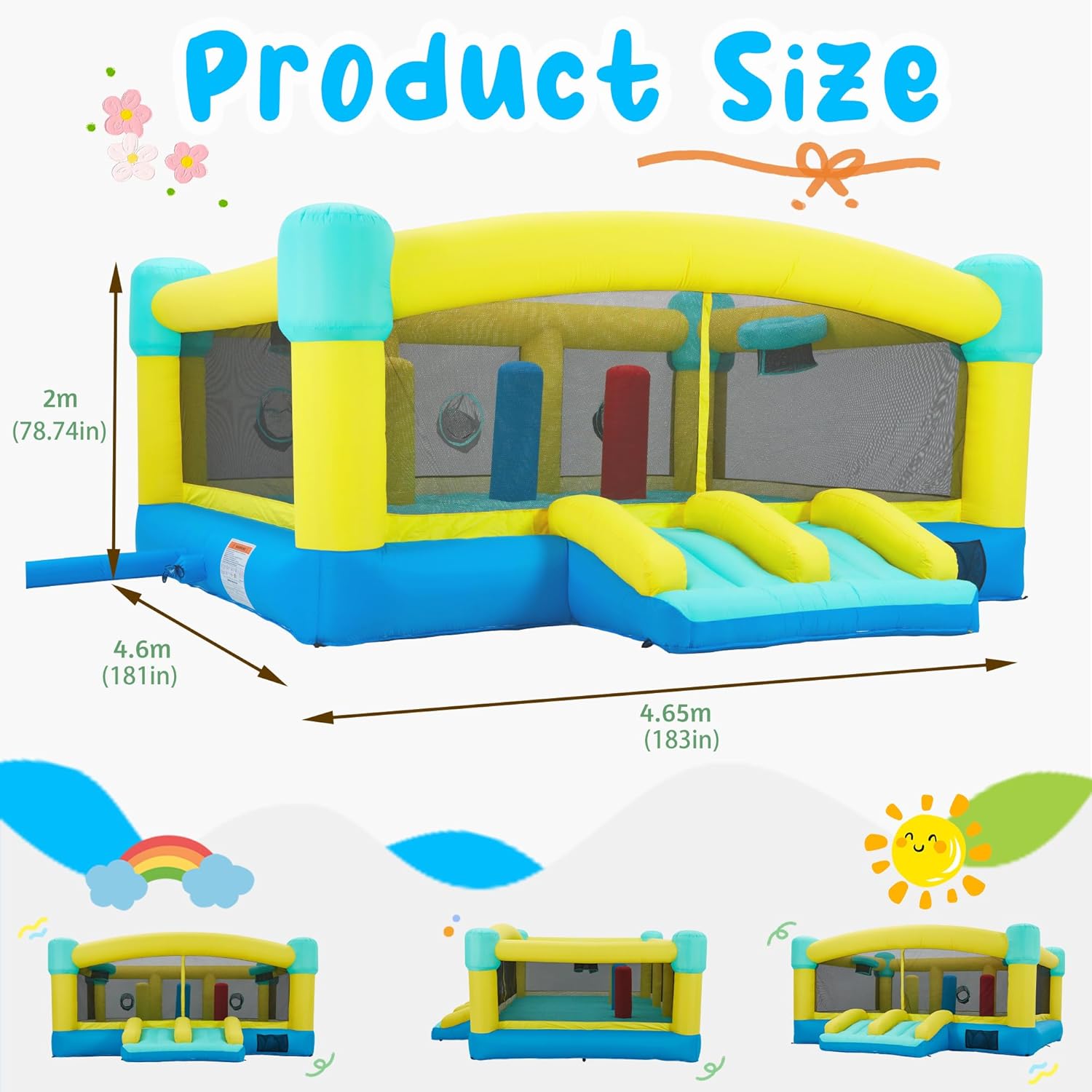 Grande Castello Gonfiabile, 15 - Kids Outdoor Wendy House recensione e prezzo