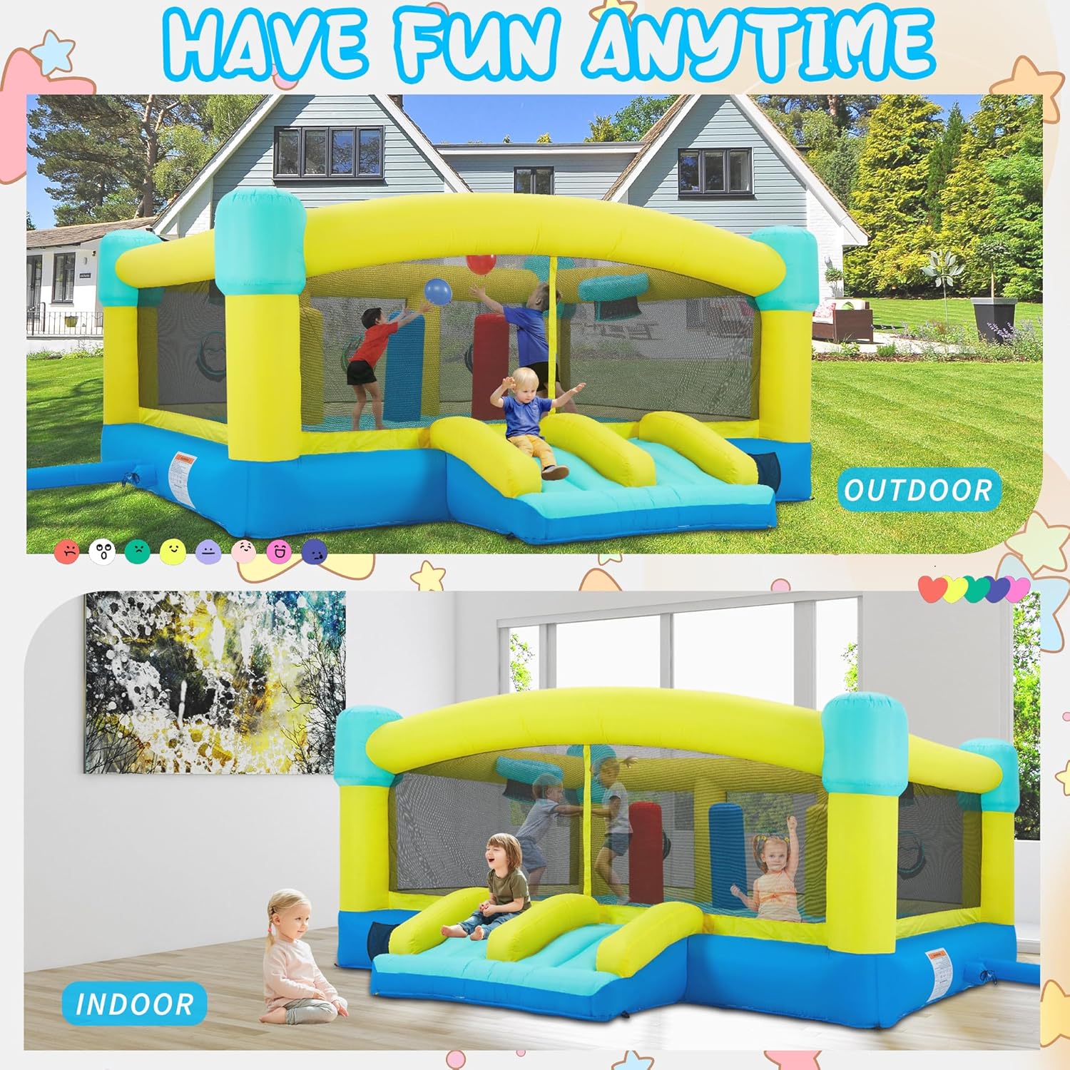 Grande Castello Gonfiabile, 15 - Kids Outdoor Wendy House recensione e prezzo