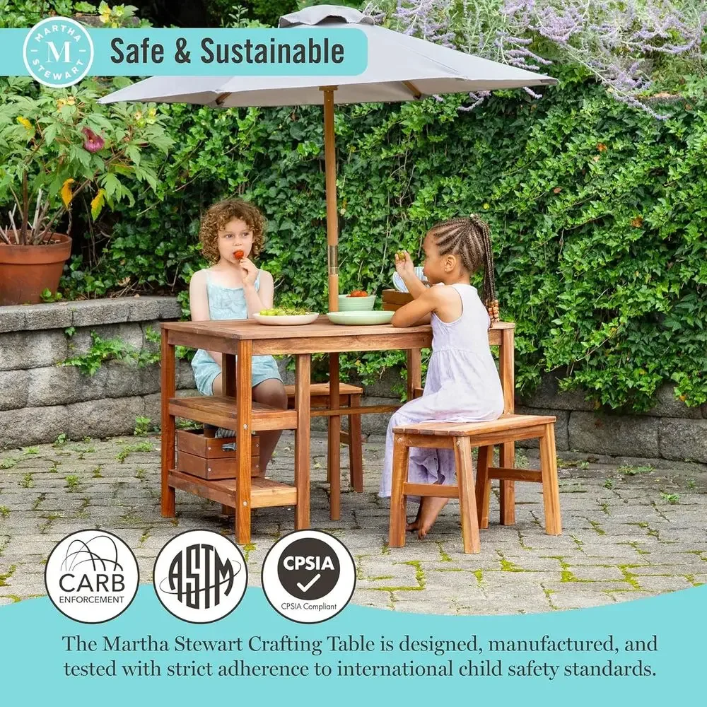 Set da Esterno per Bambini con - Kids Outdoor Table With Umbrella recensione e prezzo