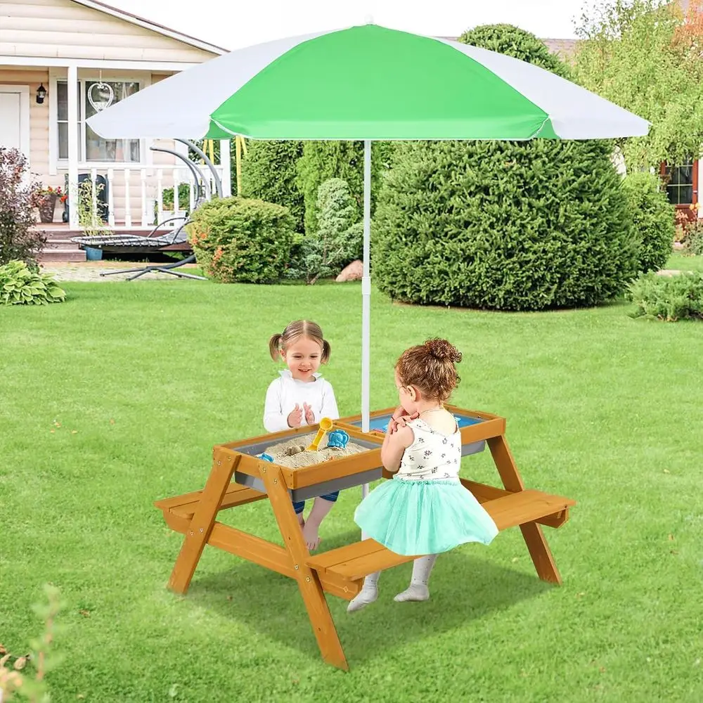 Tavolo da Picnic 3-in-1 Regola - Kids Outdoor Table With Umbrella recensione e prezzo