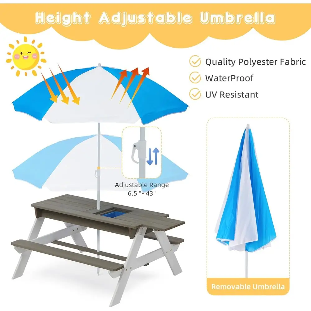 Tavolo da Picnic Convertibile  - Kids Outdoor Table With Umbrella recensione e prezzo