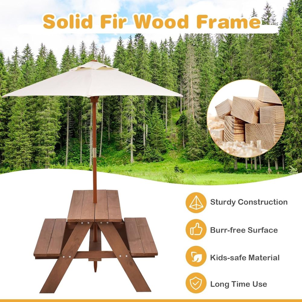 Set da Picnic per Bambini in L - Kids Outdoor Table With Umbrella recensione e prezzo