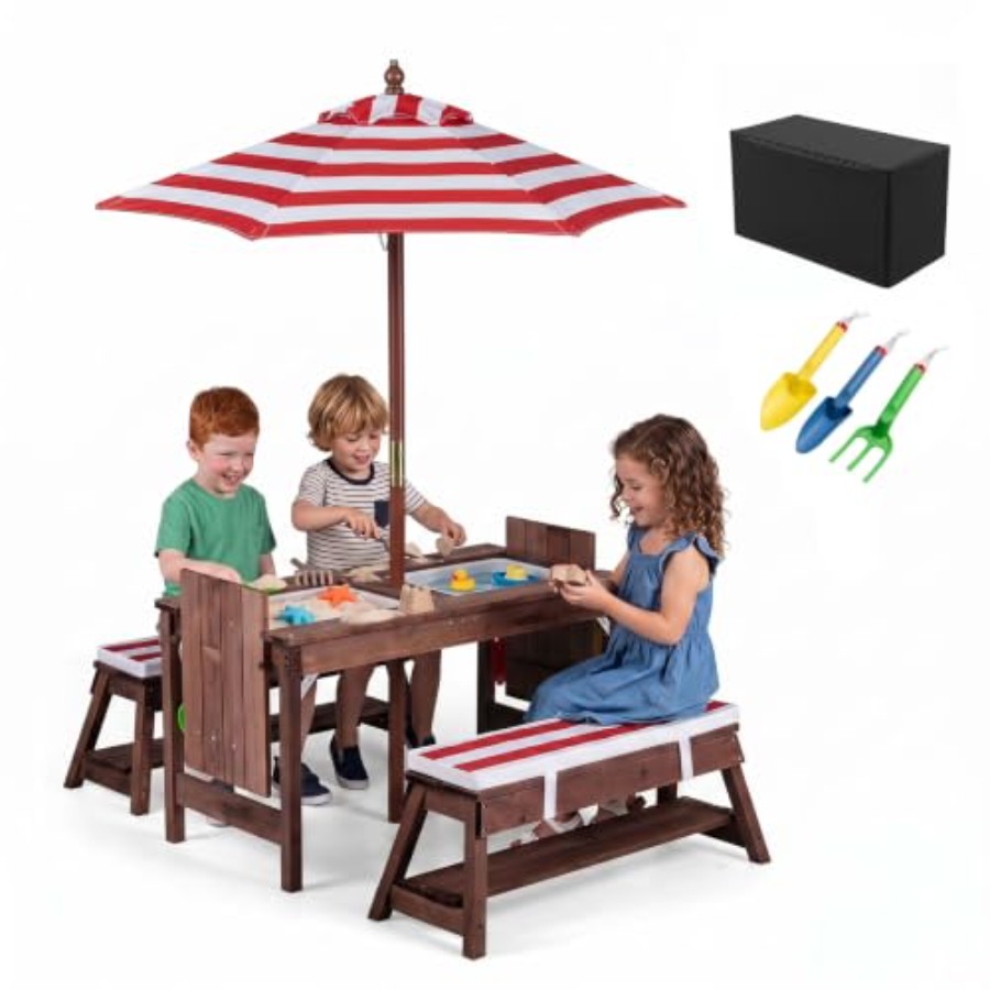Tavolo da picnic per bambini d - Kids Outdoor Table With Umbrella recensione e prezzo