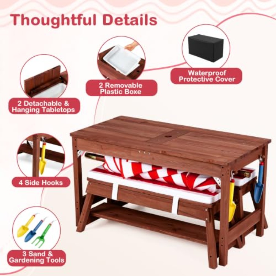 Tavolo da picnic per bambini d - Kids Outdoor Table With Umbrella recensione e prezzo