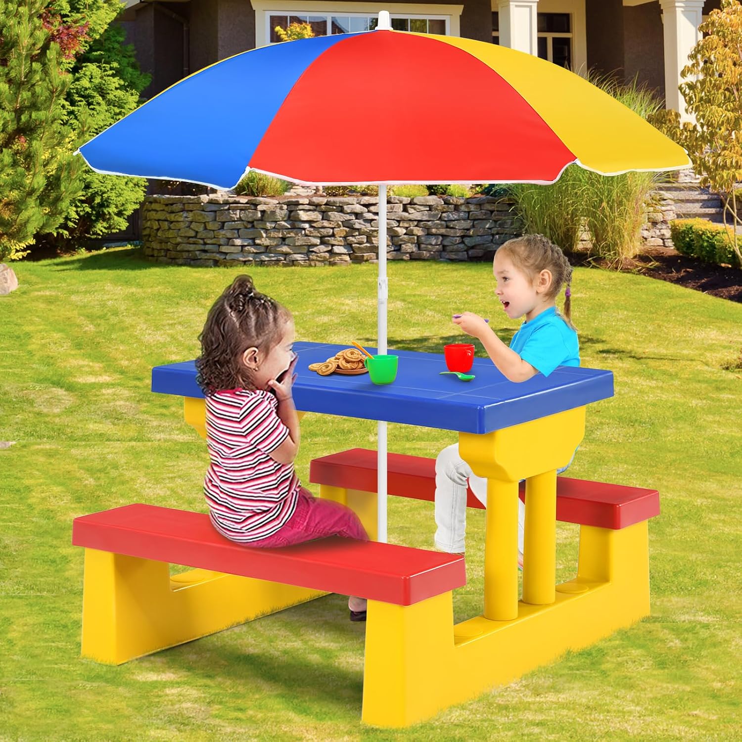 Tavolo da Picnic per Bambini A - Kids Outdoor Table With Umbrella recensione e prezzo