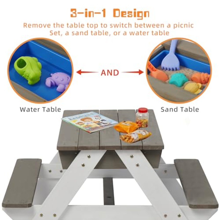Tavolo da picnic per bambini d - Kids Outdoor Table With Umbrella recensione e prezzo