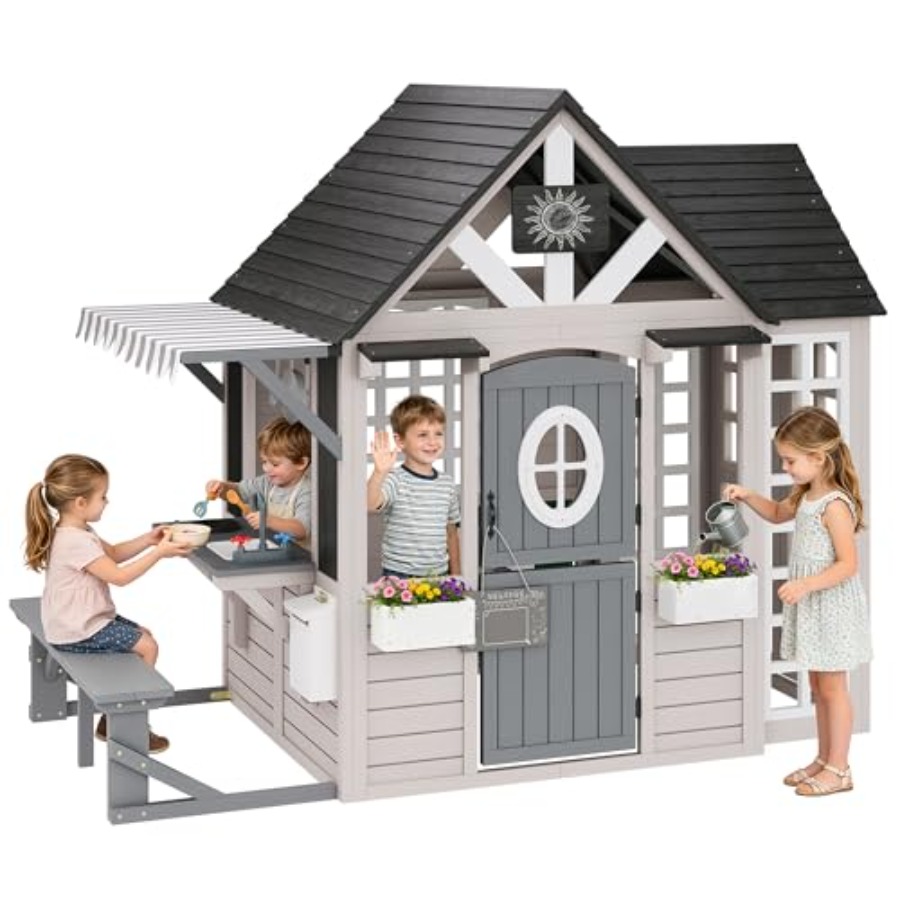 Casetta da gioco in legno per  - Kids Outdoor Chalkboard recensione e prezzo